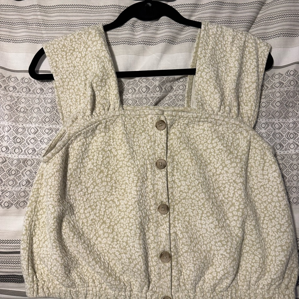 Madewell Cream Textured Buttoned Top - Picture 2 of 4